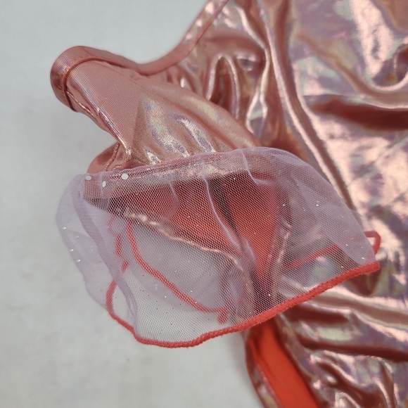 NWOT coral shiny cosplay cutout onepiece w/ heart - Picture 2 of 5